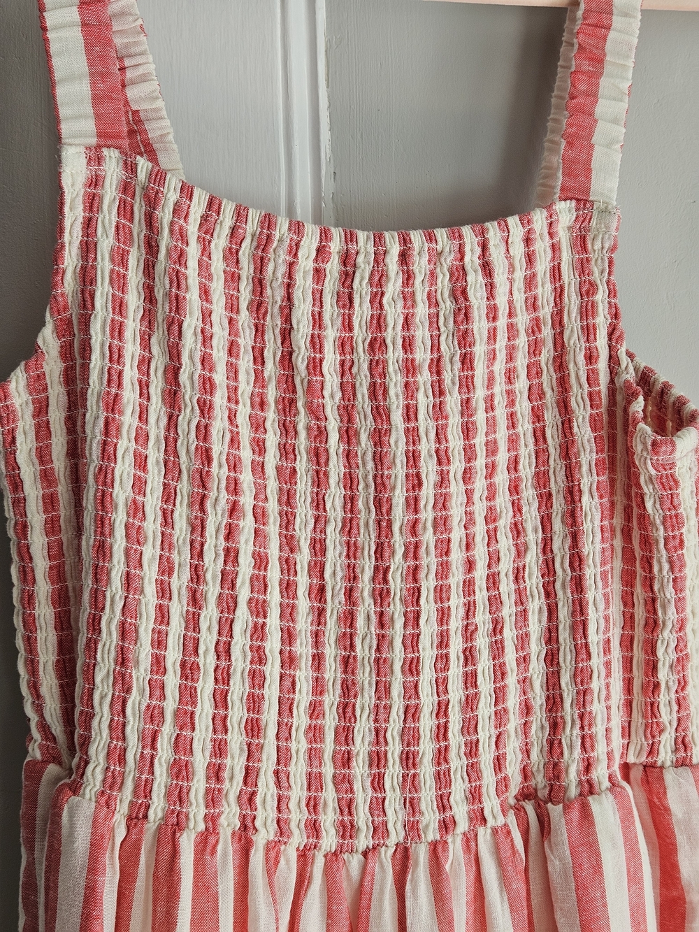 Marine Layer Red & White Striped Smocked Maxi sz M - Picture 3 of 4